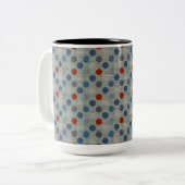 Nautical Linen Stippen Tweekleurige Koffiemok (Voorkant links)