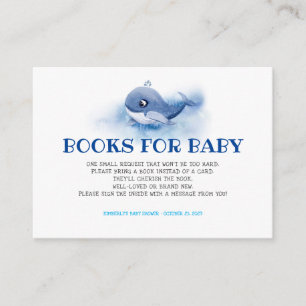 Nautical Little Whale Books voor Baby Informatiekaartje