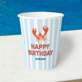 Nautical Lobster Kids Happy Birthday Papieren Bekers