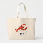 Nautical Lobster Monogrammed Canvas tas (Voorkant)