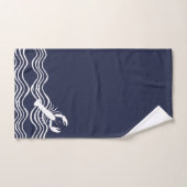 Nautical Lobster Navy Blue white Bad Handdoek (Handdoek)