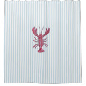 Nautical Lobster Stripe Pattern Coastal  Douchegordijn (Voorkant)