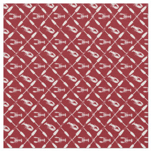 Nautical Lobsters and Buoys Pattern Illustrated Stof
