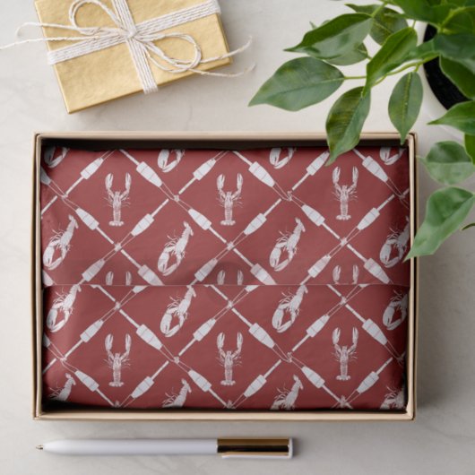 Nautical Lobsters and Buoys Pattern Illustrated Tissuepapier (Geschenk)