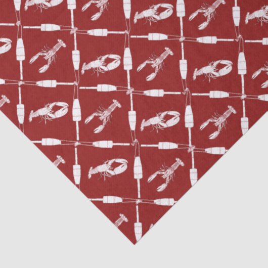 Nautical Lobsters and Buoys Pattern Illustrated Tissuepapier (Detail)
