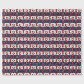 Nautical Lobsters on Navy Blue and Grey Stripes Cadeaupapier (Vlak)
