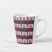 Nautical Lobsters on Navy Blue and Grey Stripes Latte Mok (Rechts)