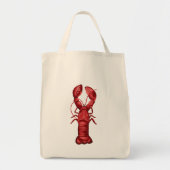 Nautical Lobsters on Navy Blue and Grey Stripes Tote Bag (Voorkant)