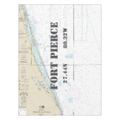 Nautical Longitude Latitude Fort Pierce FL Tafelkleed (Voorkant)