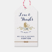 Nautical Love & Bedankt Anemone Wedding Favor Cadeaulabel (Voorkant)