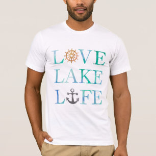 Nautical Love Lake like Ships Boat Typography T-shirt