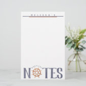 Nautical LOVE Personalized Waterverf Typografie Briefpapier (Staand voorkant)