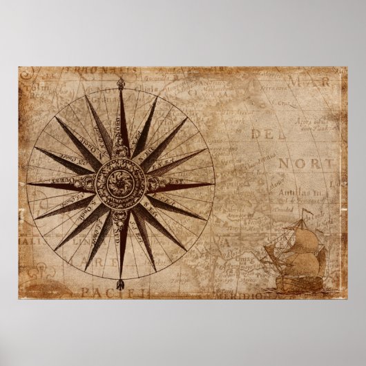 Nautical Map Poster (Voorkant)