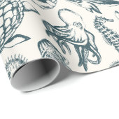 Nautical marine life wrappaper cadeaupapier (Rol Hoek)