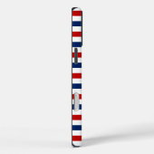 Nautical Marine Navy Blue Red Stripes Case-Mate iPhone Case (Achterkant / Rechts)