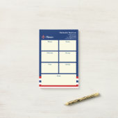 Nautical Marine Navy Blue Red Stripes Post-it® Notes (Op bureau)