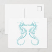 Nautical  Marine Seahorse Uitnodiging Briefkaart (Voorkant / Achterkant)