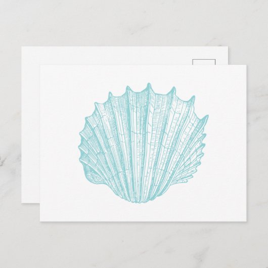Nautical  Marine Seashell Uitnodiging Briefkaart (Voorkant / Achterkant)