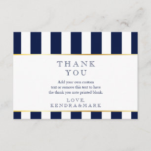 Nautical, marinestripes bedankt kaarten