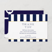 Nautical, marinestripes bedankt kaarten (Voorkant / Achterkant)