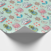  Nautical met Octopus Sailor en Ships Cadeaupapier (Hoek)
