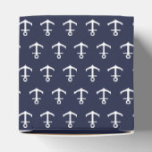 Nautical Midnight Blue met witte ankers Bedankdoosjes (Bovenkant)
