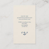 Nautical Minimalistical Visitekaartje Ivory Blue (Achterkant)