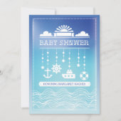 Nautical Mobile Baby shower Invitation Kaart (Voorkant)