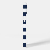 Nautical Modern Navy and White Stripe gepersonalis Case-Mate iPhone Case (Achterkant / Rechts)