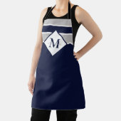 Nautical Modern Navy Blue Gray Monogram Schort (Insitu)