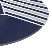 Nautical Modern Navy Blue Gray Monogram Snijplank (Hoek)