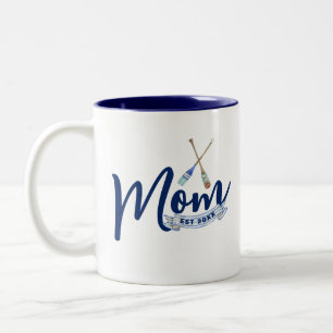 Nautical Moeder Opgericht Navy Blauwe Tweekleurige Koffiemok