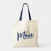 Nautical Mom Established Navy Blue Script Tote Bag (Dos)