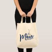 Nautical Mom Established Navy Blue Script Tote Bag (Devant (produit))