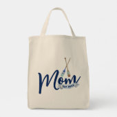 Nautical Mom Established Navy Blue Script Tote Bag (Dos)