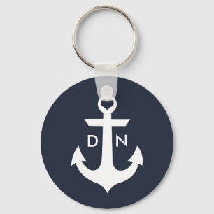 Nautical Monogram Anchor Sleutelhanger