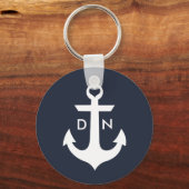 Nautical Monogram Anchor Sleutelhanger (Voorkant)