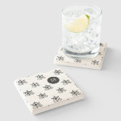 Nautical Monogram Drink Coasters Stenen Onderzetter (Zijkant)