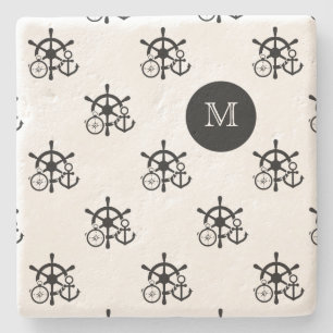 Nautical Monogram Drink Coasters Stenen Onderzetter