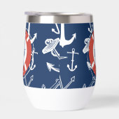 Nautical Monogram Navy Blue Anchor Pattern (Rechts)