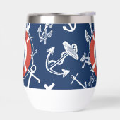 Nautical Monogram Navy Blue Anchor Pattern (Links)