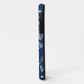 Nautical Monogram Navy Blue Anchor Pattern Case-Mate iPhone Case (Achterkant/links)