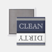 Nautical Muted Navy Blue Dishwasher Dirty Clean Magneet (Voorkant / Achterkant)