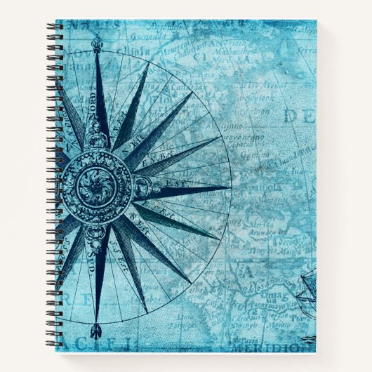  Nautical Navigation Compass Map Notitieboek (Voorkant)