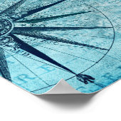 Nautical Navigation Compass Map Poster (Hoek)