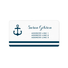 Nautical Navy Adresetiketten Etiket
