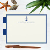 Nautical Navy Anchor Custom Note Kaart Notitiekaartje