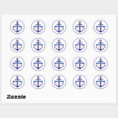 Nautical Navy Anchor Initialen Dank u Ronde Sticker (Vel)