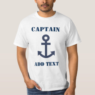 Nautical Navy Anchor   Kapitein Mannen T-shirt