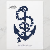 Nautical Navy Anchor Pattern Briefhoofd Ontwerp (Voorkant)